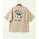 ダブルネーム DOUBLE NAME ビーチガールズBACK刺繍TEE (ベージュ)