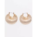【チャイハネ】メッシュフープピアス ゴールド