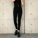 アンビー ENVYM ハイウエストボタンジェギンス (BLACK)