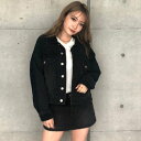 アンビー ENVYM コーデュロイデニムFSK (Black)