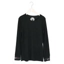 スカラー ScoLar 袖刺繍ロングスリーブTシャツ (ブラック)