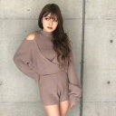 アンビー ENVYM カシュクールニットオールインワン (MOCHA)