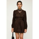 スライ SLY PUFF SLEEVE SUEDE S/OP (ブラウン)