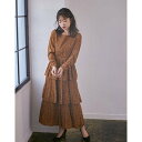 シェリーモナ Cherie Mona ティアードプリーツワンピース (ベージュ)