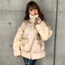 アンビー ENVYM ボアコンビボンバーJK (BEIGE)