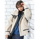フィフス fifth レザーパイピングボアブルゾン (アイボリー)
