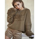 エゴイスト EGOIST 4パターン編地変化ニットTOP (BEIGE)