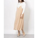 チーク Cheek サテンフレアキャミワンピース (CAMEL)