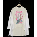 スカラー ScoLar ネコ魚柄素材切替チュニック (オフホワイト)