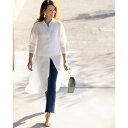 ドゥクラッセ DoCLASSE シアークロス・ロングシャツ (ホワイト)