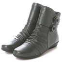 ハーブ herb ダブルボタン本革ショートブーツ (DGR) ハーブ herb ダブルボタン本革ショートブーツ (DGR)