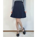 フィント F i.n.t ダブル釦裾プリーツ切替ミニスカート (NAVY)