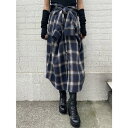 エゴイスト EGOIST シャツライクチェックロングスカート (NAVY)