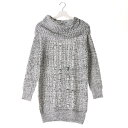 スピーガ SPIGA ミックス系オフタートルニットOP (シロ×クロ)