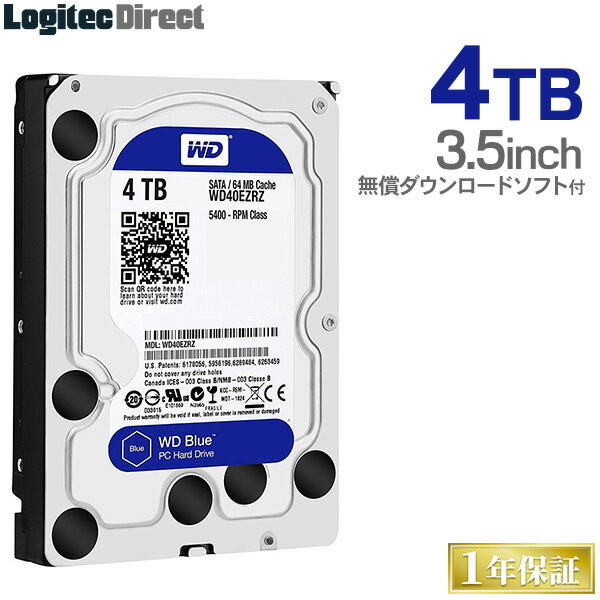 WD Blue WD40EZRZ n[hfBXN HDD 4TB 3.5C` WebN̕ۏ؁E_E[h\ȃ\tgt Western DigitaliEGX^fW^j LHD-WD40EZRZ 