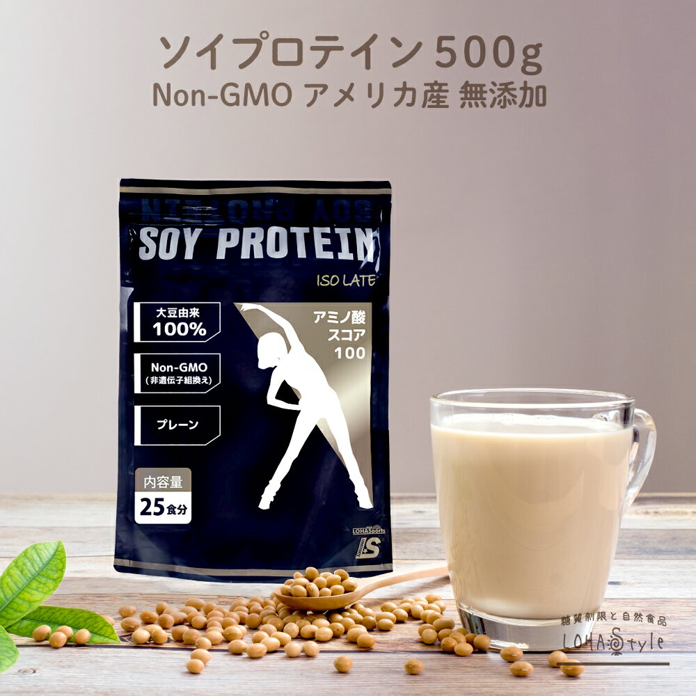 大豆プロテイン 500g ソイプロテイン Non-GMO（非遺伝子組換え） アミノ酸スコア100 大豆 プロテイン タンパク質 植物性 イソフラボン含有 女性 大豆たんぱく 低糖質 置き換えダイエット ロハスタイル LOHAStyle [M便 1/3]