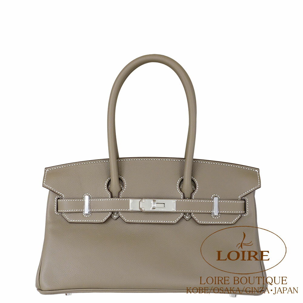 エルメス バーキン 29cm ショルダー ライト エトゥープ ヴォー・エヴァーカラー シルバー金具　HERMES Birkin 29cm Shoulder Light ETOUPE(18) Evercolor Silver