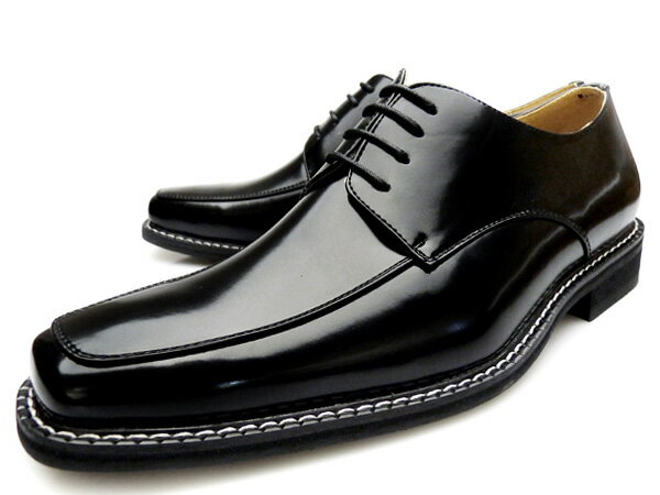 【S】LUCIANO VALENTINO（ルシアーノ・ヴァレンチノ） 1104BLACK スクエアトゥ メンズ ビジネスシューズワイズ 3E 革靴 紳士靴 ブラック 黒大きいサイズ対応 28.0cmまで