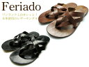 feriado（フェリアド） SANDALメンズ レザーサンダル 本革使用 牛革 トングタイプferi-122 BLACK / BROWNブラック 黒 / ブラウン 茶さんだる  本革がかっこいい！レザーサンダル！！クールビズにも◎