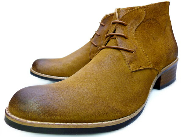 【P】【送料無料】RAUDI （ラウディ）227SUEDE CHUKKA BOOTS BEIGEメンズ スエード チャッカブーツ ベージュバックジッパーで脱ぎ履き簡単