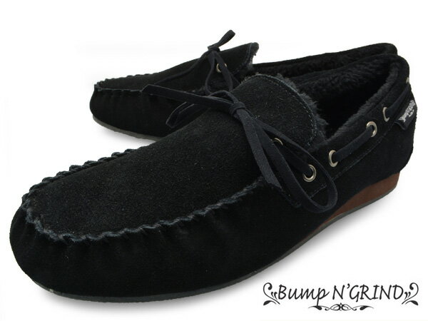 モカシン メンズ シューズ 本革 スエード 靴 黒 ブラック BLACK Bump N' …...:longpshoe:10004726