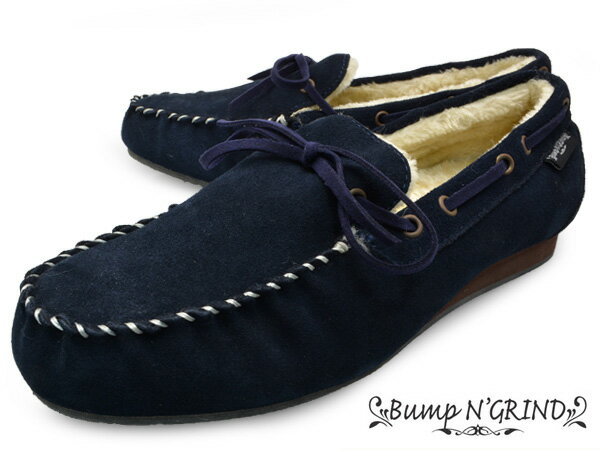 モカシン メンズ シューズ 本革 スエード 靴 紺 ネイビー NAVY Bump N' G…...:longpshoe:10004727