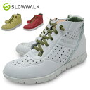 【 店内全品ポイント10倍!(10月5日 1:59 まで) 】 SLOW WALK MORVI UP WOMENS スローウォーク レディース インヒールスニーカー ミッドカット ハイカット 本革 ヌバックレザー 白 赤 黄色 替え紐付 シークレットシューズ シークレットインヒール 送料無料 あす楽対応