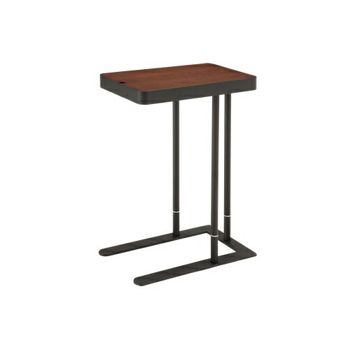 サイドテーブル 昇降式 木製天板 木製テーブル 高さ調節 ブラウン ナチュラル つくえ 机 テーブル...:look-it:10505303