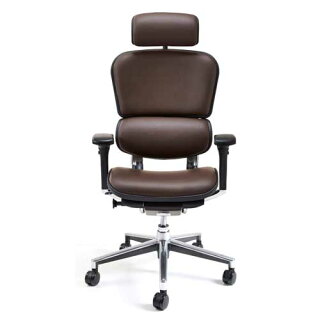 ★新品★エルゴヒューマンチェア革張りヘッドレスト付EEH-HAL