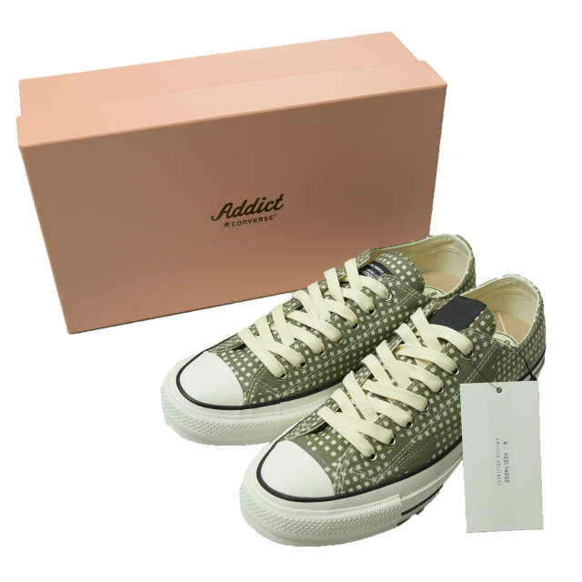 N.HOOLYWOOD COMPILE LINE x CONVERSE ADDICT x UNDERCOVER エヌハリウッド <strong>コンバース</strong>アディクト アンダーカバー 21AW 別注 CHUCK TAYLOR NU OX 2212-SE01peg US9(27.5cm) KHAKI CHECK ナイトカモフラージュ REBEL スニーカー シューズ【新古品】【中古】【N.HOOLYWOOD】