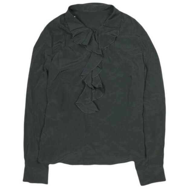N°21 ヌメロヴェントゥーノ 24SS L2 BLUSA TESSUTO <strong>バックフリルブラウス</strong> 24S-G091-5111 38 BLACK 定価75,900円 長袖 プルオーバー シャツ トップス【新古品】【中古】【N°21】