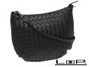 【新同】 BOTTEGA VENETA ボッテガ・ヴェネタ ショルダー バッグ イントレチャート レザー ブラック クロ 黒 【A38245】 【中古】