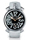 　GAGA MILANO(ガガミラノ)　手巻き式　腕時計　MANUALE 48MM(マニュアーレ 48mm) SwissMade　メンズ　ブラック　ホワイト　ただいまプレゼント♪　