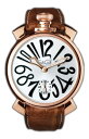 　GAGA MILANO(ガガミラノ)　イタリア製　手巻き式　メンズ腕時計　ピンクゴールドIP仕上げ　ホワイト　ブラック　☆♪キャッシュバックキャンペーン中！