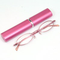 シニアグラス [老眼鏡 折りたたみ] SG-02PK ピンク [リーディンググラス] 携帯用ペン型ケース付き 4％OFF 【メ対:30】