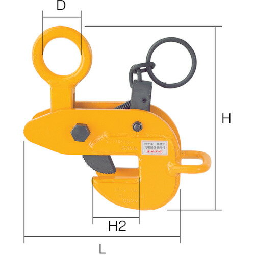 スーパー 横吊クランプ(ロックハンドル式・先割型) [HLC1U] HLC1U物流保管用品 荷役用品 吊クランプ スーパー HLC1U 3063