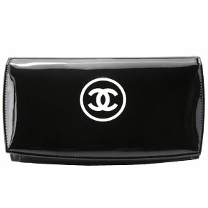 CHANEL [シャネル] 47711　メイクアップシリーズ　長札ファスナーサイフ　エナメルブラック