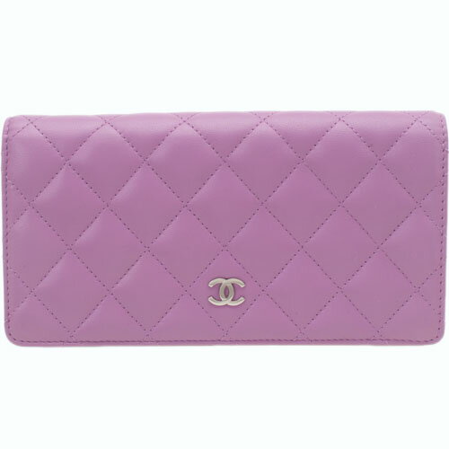価格変更！CHANEL [シャネル] 31509　マトラッセライン　ラムスキン　長札ファスナーサイフ　ピンク／ピンク