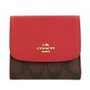 COACH OUTLET コーチ アウトレット 三つ折り財布 レディース ブラウン/レッド F87589 IML72