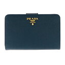 PRADA プラダ 二つ折り財布 レディース ブルー 1ML225 QWA F0016 BLUETTE