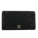 シャネル CHANEL 長財布 レディース カメリア ブラック A70618 Y33356 94305