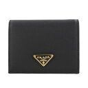 PRADA プラダ 二つ折り財布 レディース ブラック 1MV204 QHH F0002 BLACK