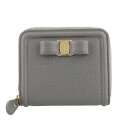 Ferragamo フェラガモ 二つ折り財布 レディース ヴァラ リボン グレー 22D156 PALE GREY