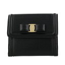 Ferragamo フェラガモ 二つ折り財布 レディース ヴァラ リボン ブラック 22C911 NERO