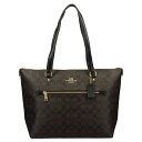 COACH OUTLET コーチ アウトレット トートバッグ シグネチャー ブラウン ブラック F79609 IMAA8