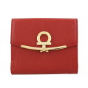 Ferragamo フェラガモ 二つ折り財布 レディース GANCINO CLIP レッド 22C877 0673999 LIPSTICK
