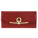 Ferragamo フェラガモ 長財布 レディース GANCINO CLIP レッド 22D150 0683314 LIPSTICK