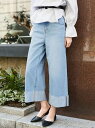 【SALE/33%OFF】LOWRYS FARM ロールアップデニムワイドパンツ ローリーズファーム パンツ/ジーンズ【RBA_S】【RBA_E】【送料無料】