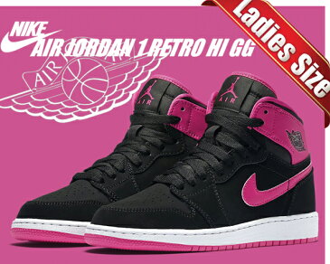 最大3,000円OFFクーポン発行中!!【送料無料 ナイキ スニーカー ジョーダン レディースサイズ】NIKE AIR JORDAN 1 RETRO HI GG blk/v.pink-wht-v.pink