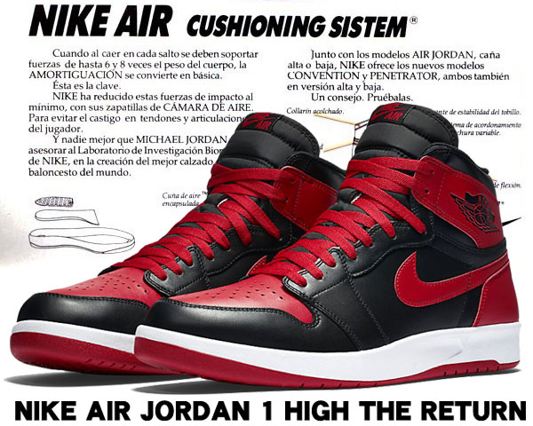 【送料無料　ナイキ　ジョーダン】NIKE AIR JORDAN 1 HIGH THE RETURN "BRED" blk/blk-g.red-wht